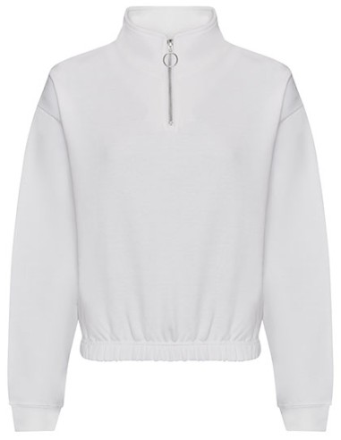 A-JH037-Womens Cropped 1/4 Zip Sweat